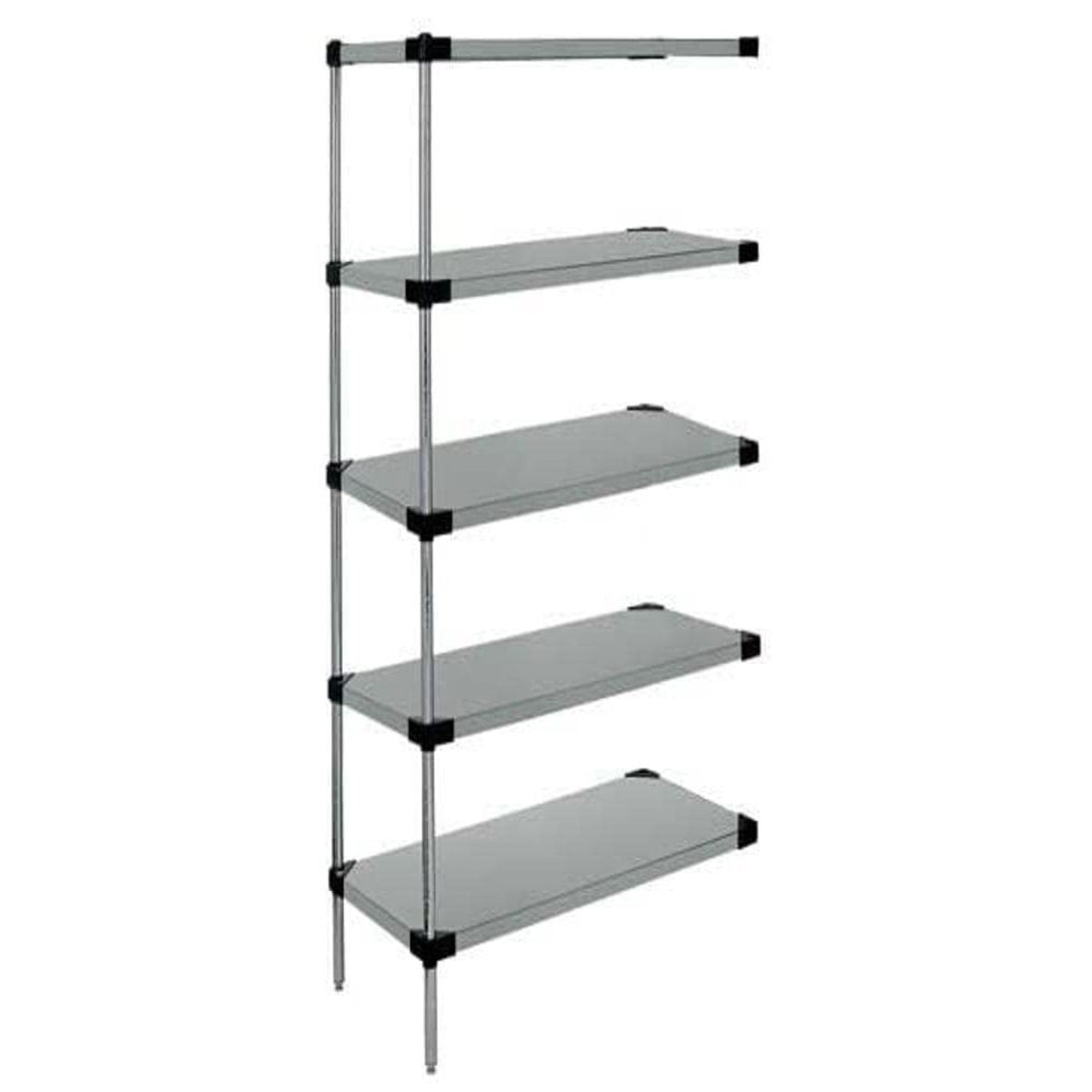 Quantum Ad742142Sg5 Solid Shelving Addon Kit, 42W X 21D X 74H, 300 Lbs Capacity, Carbon Steel, Galvanized, Nsf