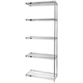 Quantum Ad742172S5 Wire Shelving Addon Kit, 72W X 21D X 74H, 600 Lbs Capacity, Stainless, Stainless, Nsf