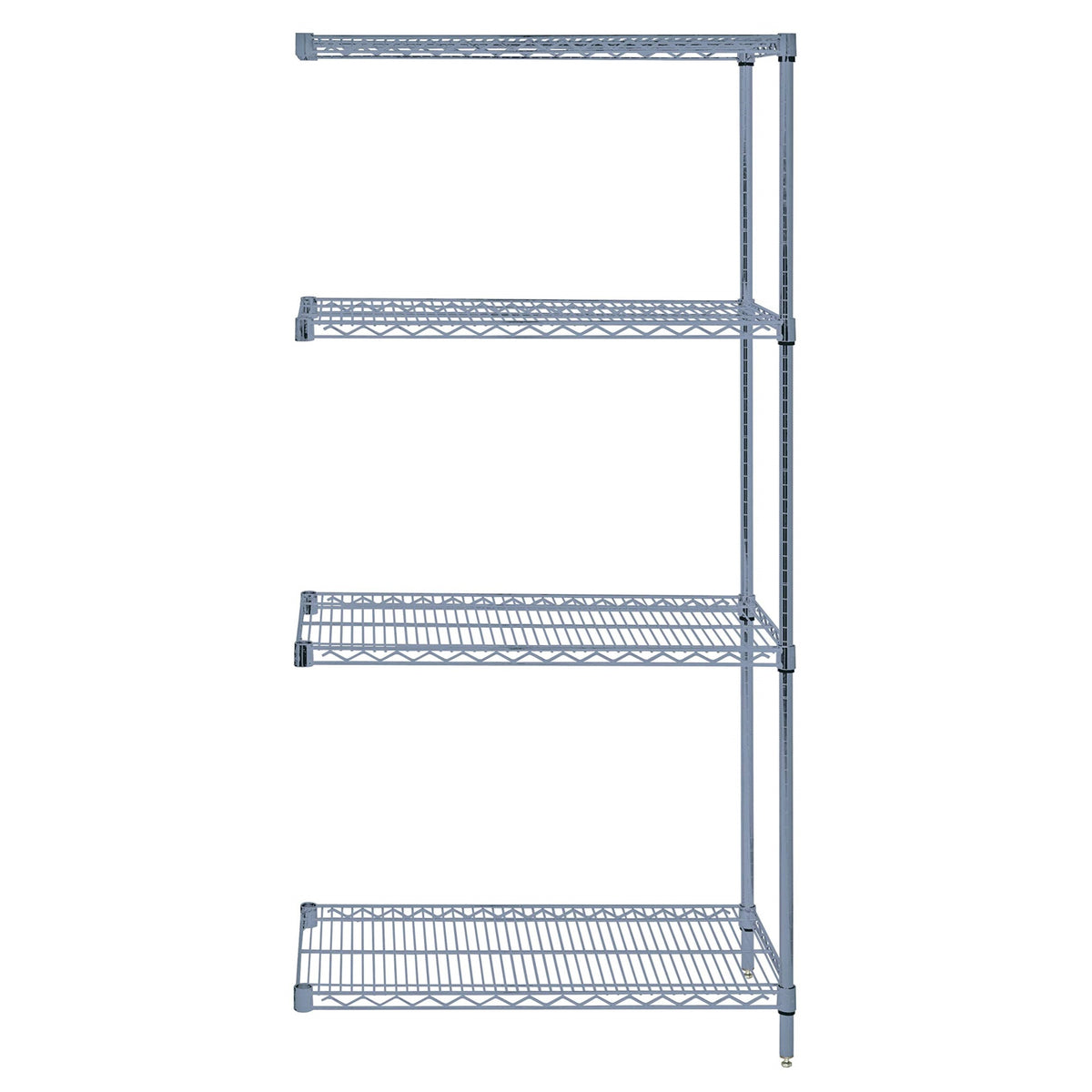 Quantum Storage Systems Ad742454Gy Wire Shelving 4 Shelf Addon Units, 24 Inch  X 54 Inch  X 74 Inch , Gray Epoxy