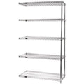 Quantum Ad743072C5 Wire Shelving Addon Kit, 72 Inch W X 30 Inch D X 74 Inch H, 600 Lbs Capacity, Carbon Steel, Chrome, Nsf