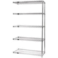 Wire 5 Shelf Addon Kit Stainless 74In
