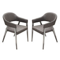 Adele Set of Two Dining/Accent Chairs in Grey Leatherette w/ Brushed Stainless Steel Leg by Diamond Sofa