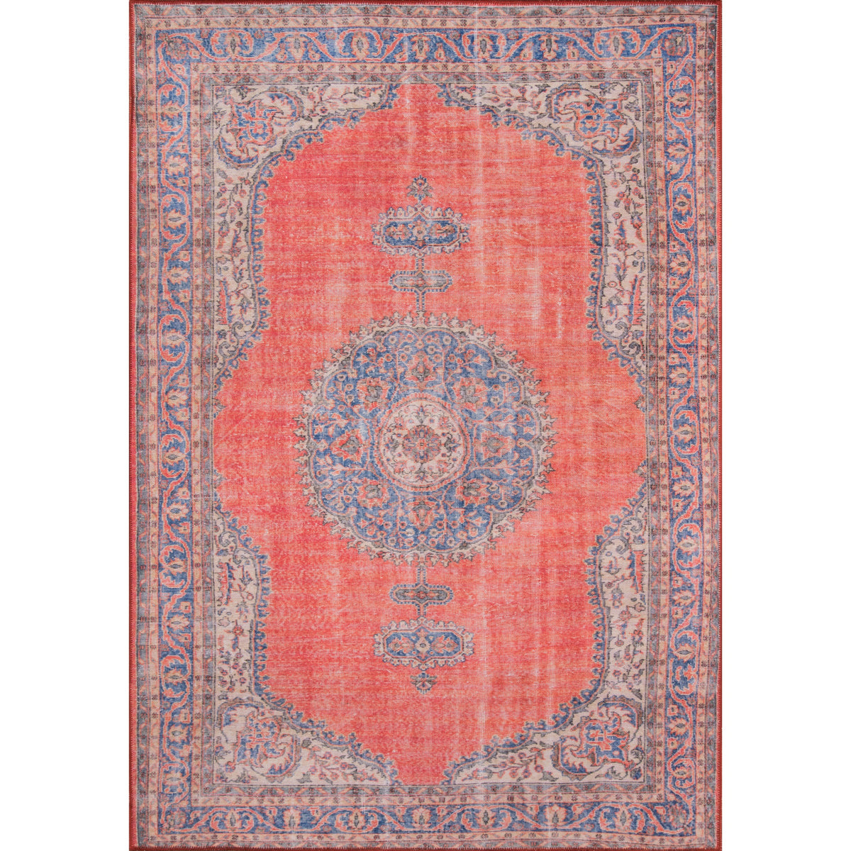 Momeni Afshar Afs12 Red  76 Inch  X 96 Inch
