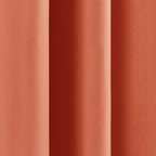 52 x 84 inch Solid Orange Apricot Thermal Blackout Curtain Panels - Set of 2