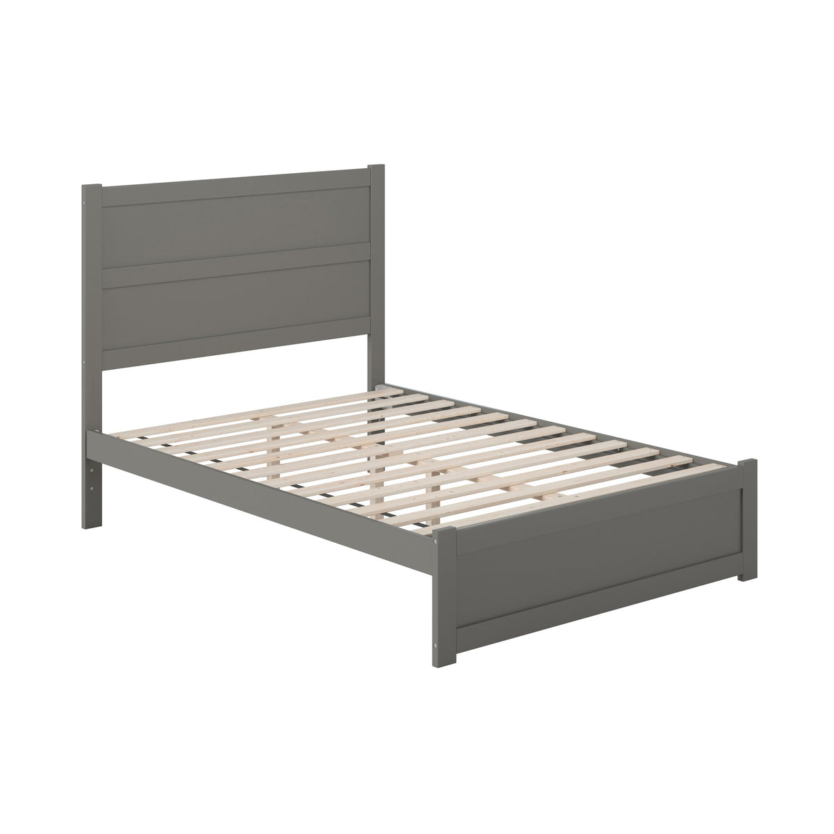 Noho Full Platform Bed With Matching Footboard In Grey