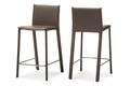 Baxton Studio Crawford Modern and Contemporary Taupe Leather Upholstered Counter Height Stool (Set of 2)