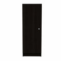 TUHOME Belleria Pantry, Handle, One-Door Cabinet, Four Internal Shelves, Black, For Kitchen Room