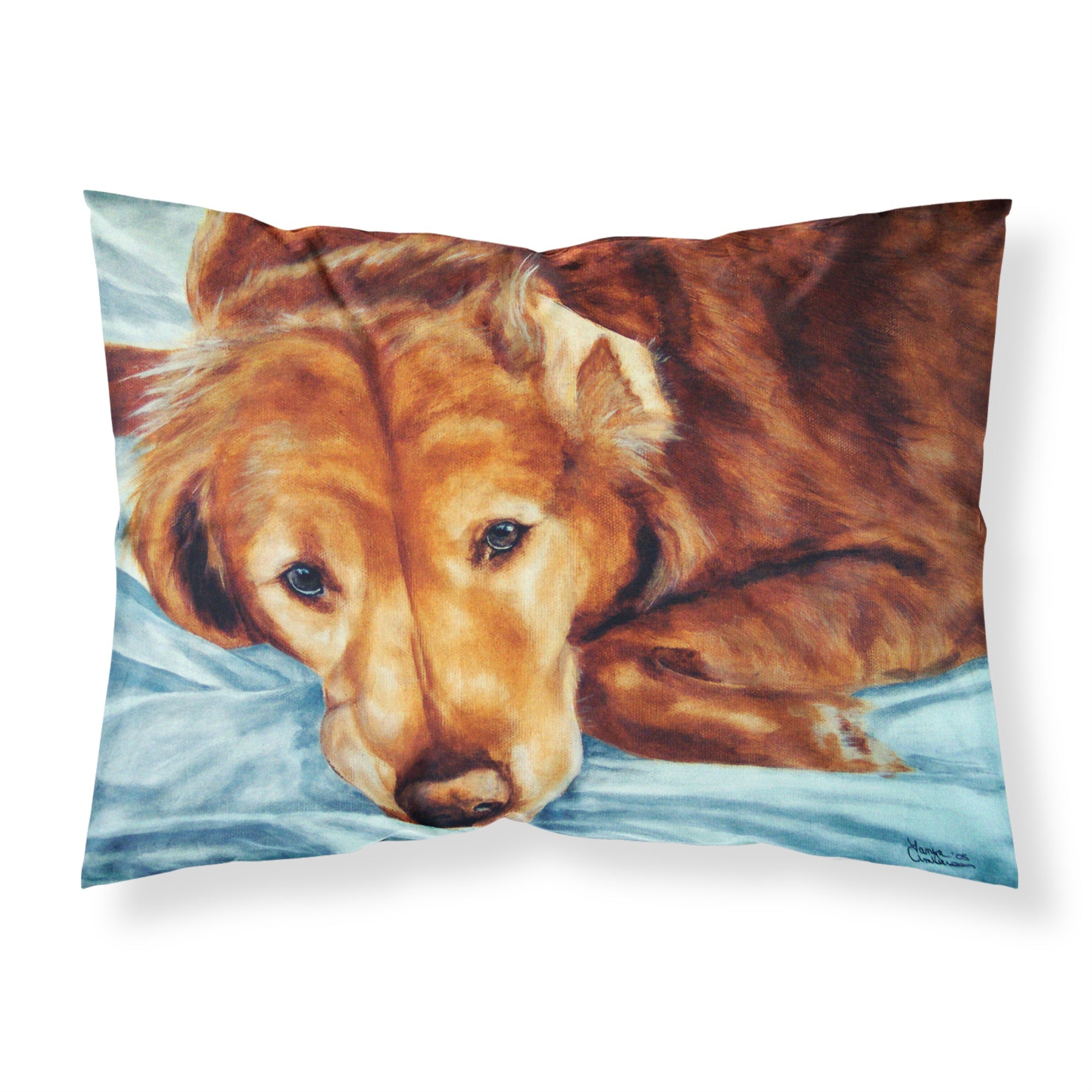 'Caroline'S Treasures Golden Retriever By Tanya And Craig Amberson Fabric Standard Pillowcase Amb1040Pillowcase, Multicolor'