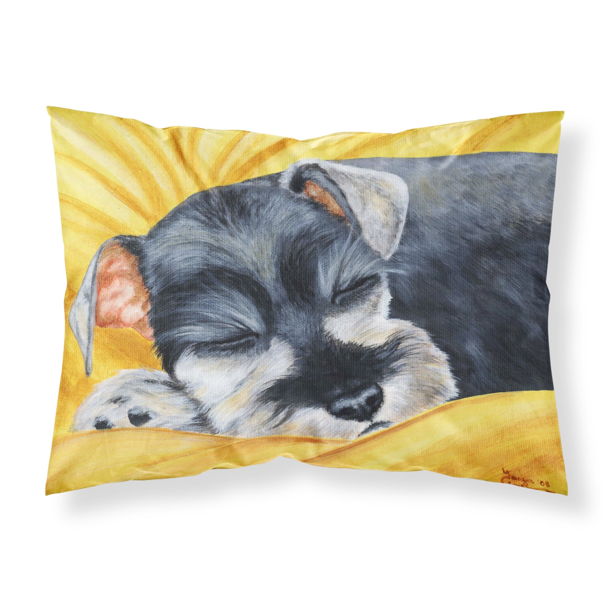 'Caroline'S Treasures Snoozing Schnauzer Fabric Standard Pillowcase Amb1161Pillowcase, Multicolor'