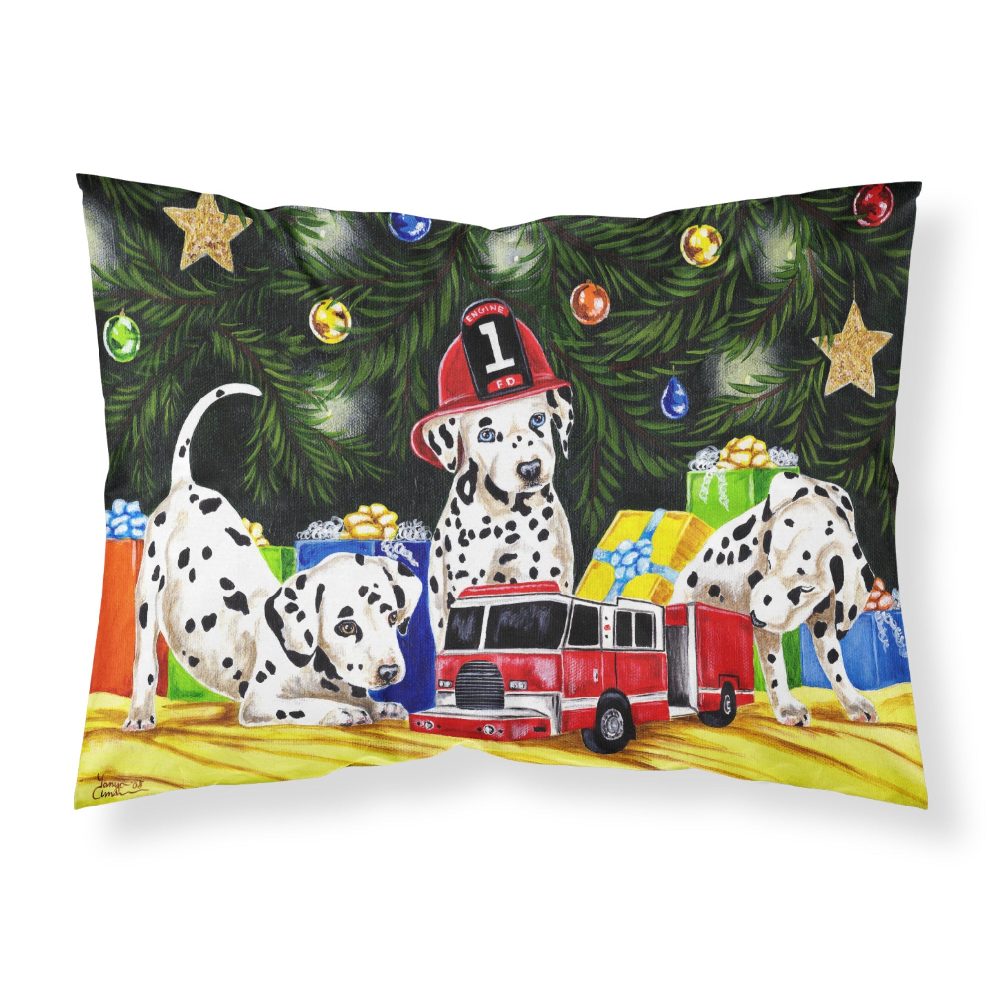 'Caroline'S Treasures Christmas Favorite Gift Dalmatian Fabric Standard Pillowcase Amb1316Pillowcase, Multicolor'