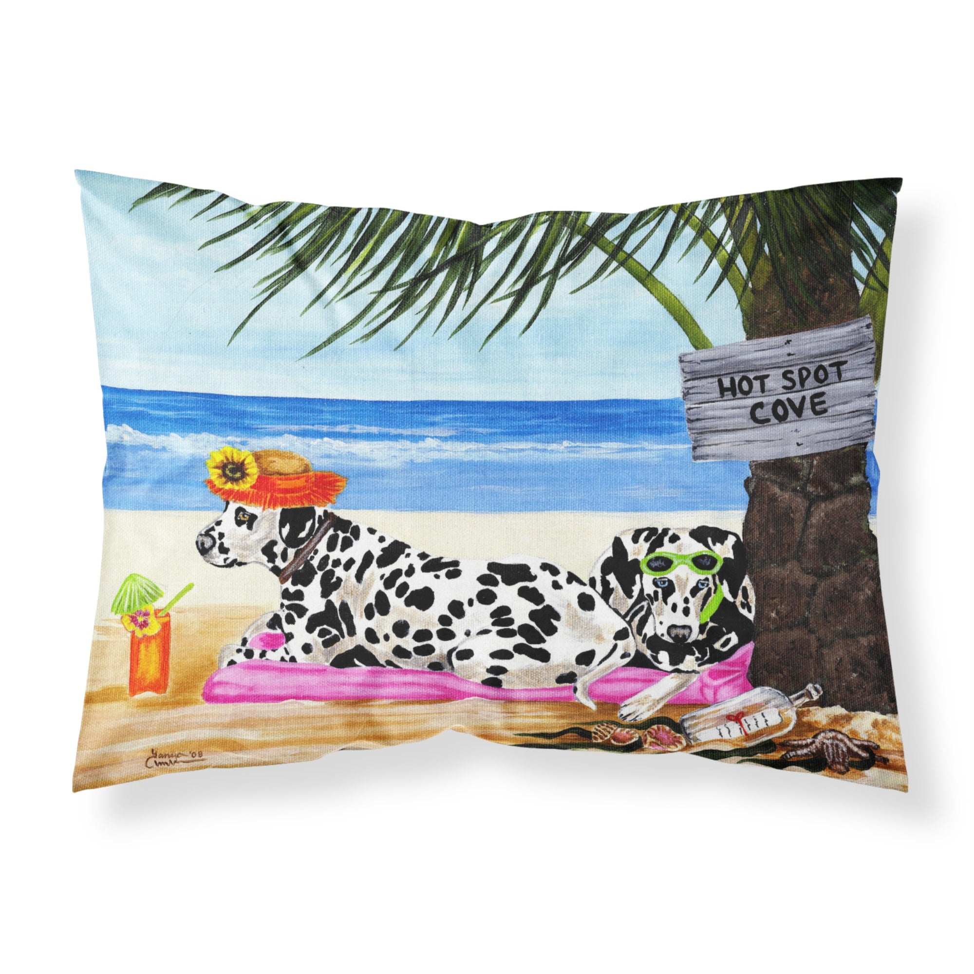 'Caroline'S Treasures Hot Spot Cove Beach Dalmatian Fabric Standard Pillowcase Amb1342Pillowcase, Multicolor'