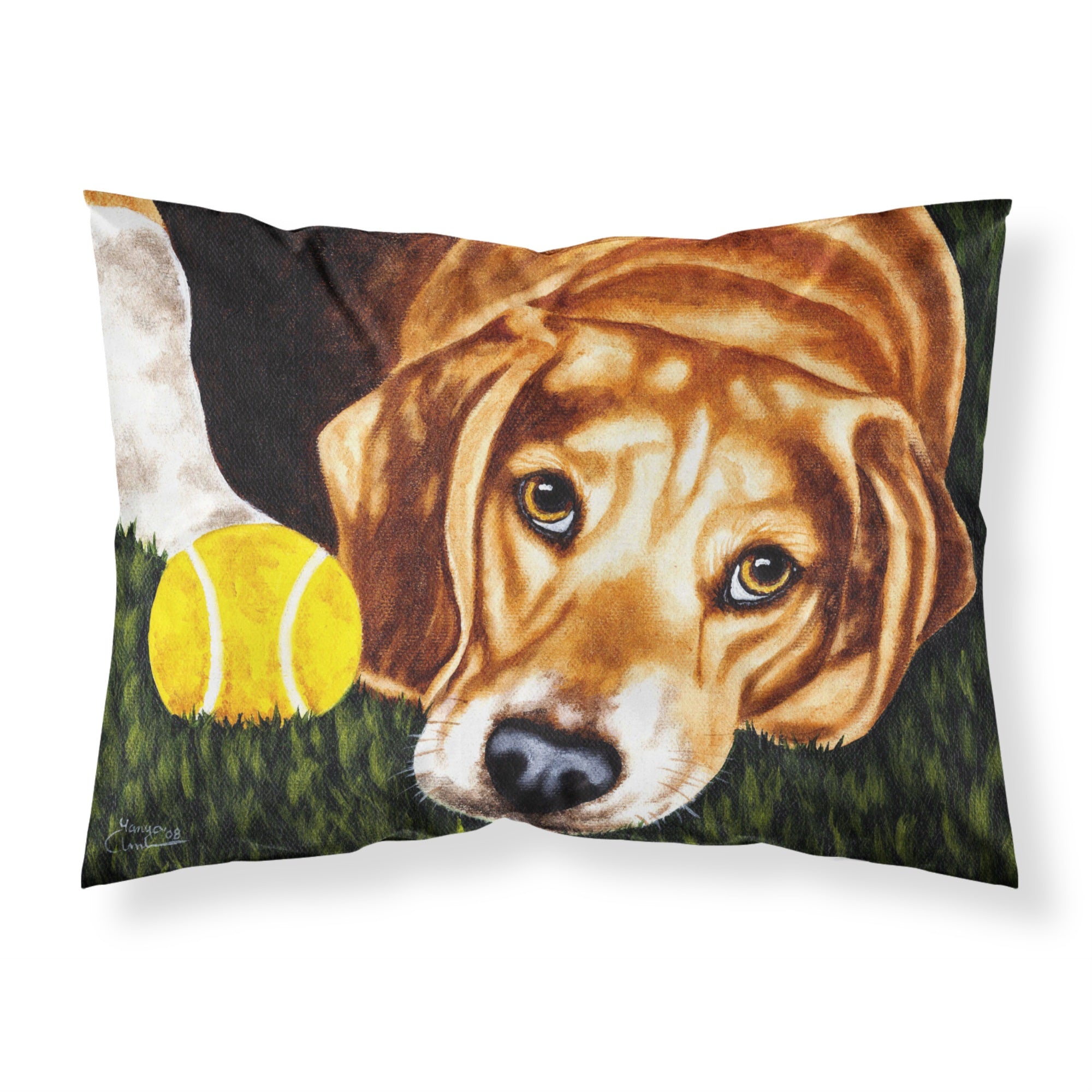 'Caroline'S Treasures Have Ball Will Travel Beagle Fabric Standard Pillowcase Amb1358Pillowcase, Multicolor'