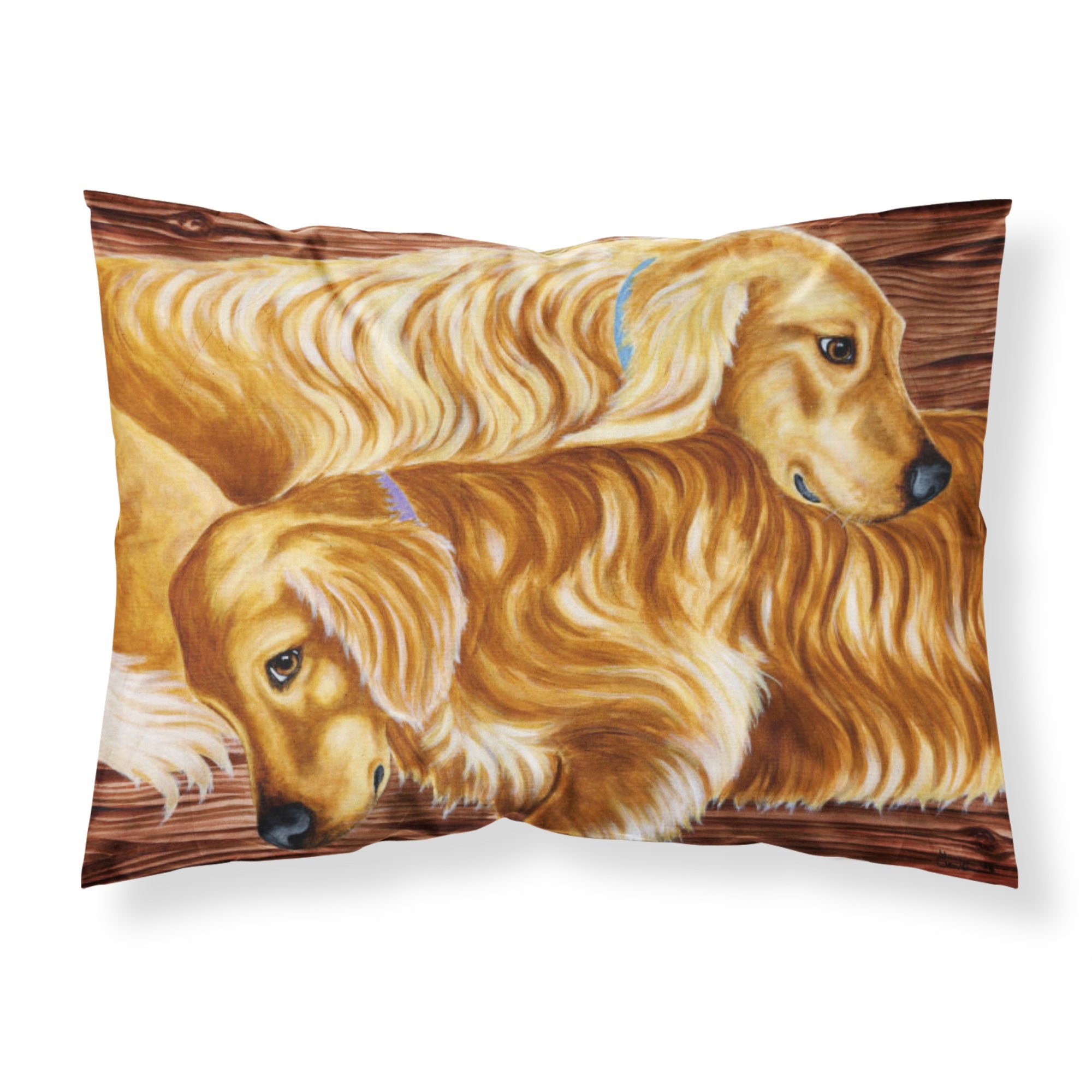 'Caroline'S Treasures Zeus And Chloie The Golden Retrievers Fabric Standard Pillowcase Amb1387Pillowcase, Multicolor'