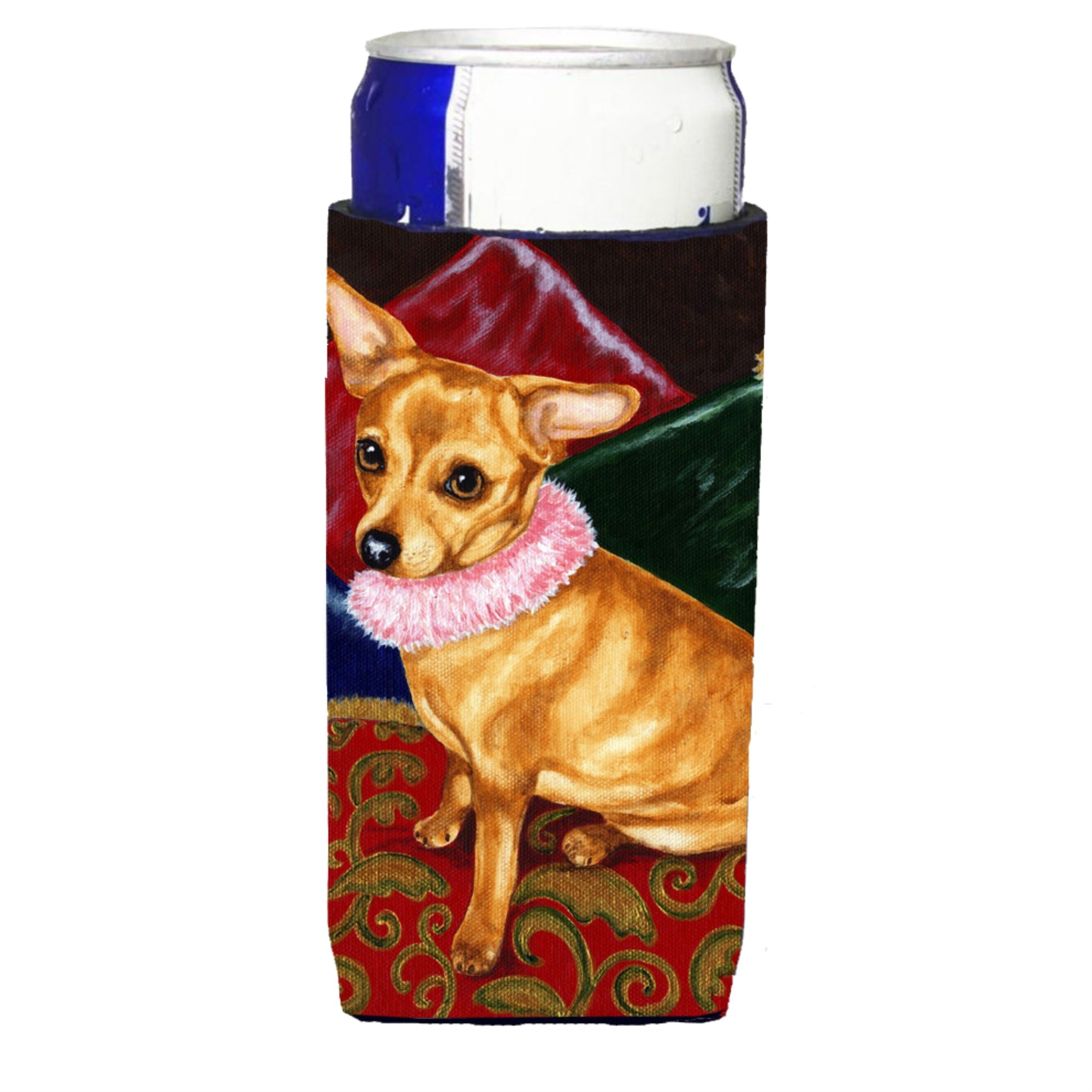 'Caroline'S Treasures Pillow Princess Chihuahua Michelob Ultra Koozies For Slim Cans, Multicolor'