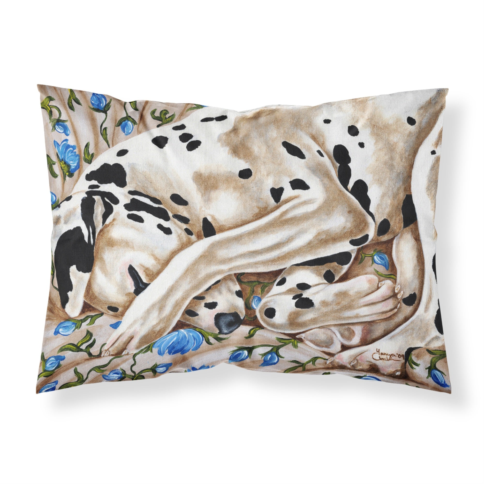 'Caroline'S Treasures Bed Of Roses Dalmatian Fabric Standard Pillowcase Amb1407Pillowcase, Multicolor'