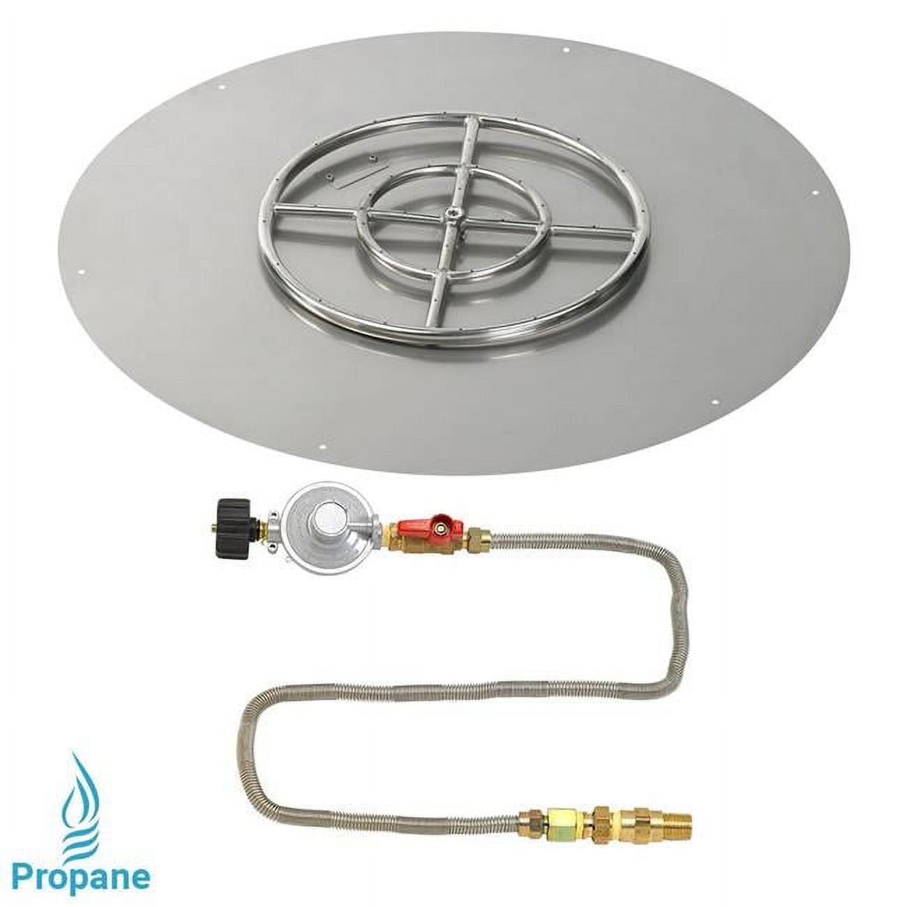 American Fireglass Ss-Rfpmkit-P-30 30 In Round Stainless Steel Flat Pan With Match Light Kit - Propane