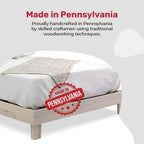Queen size Solid Wood Heavy Duty Platform Bed Frame in Off-White - Made In USA