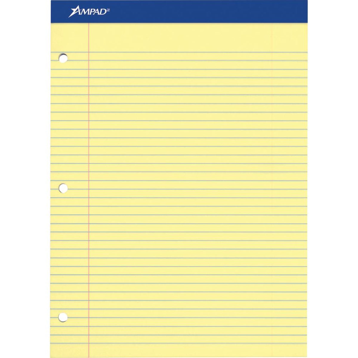 Ampad Double Sheet Writing Pad - 100 Sheets - 0.34 Ruled - 15 Lb Basis Weight - Letter - 8 1/2 X 118.5 X 11.8 - Canary Yellow Pa