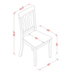 East West Furniture ANC-BLK-W Antique Kitchen Dining Chairs - Slat Back Wooden Seat Chairs, Set of 2, Black & Cherry