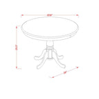 East West Furniture ANCA5-CAP-C 5 Piece Kitchen Table Set for 4 Includes a Round Dining Room Table with Pedestal and 4 Linen Fabric Upholstered Dining Chairs, 36x36 Inch, Cappuccino