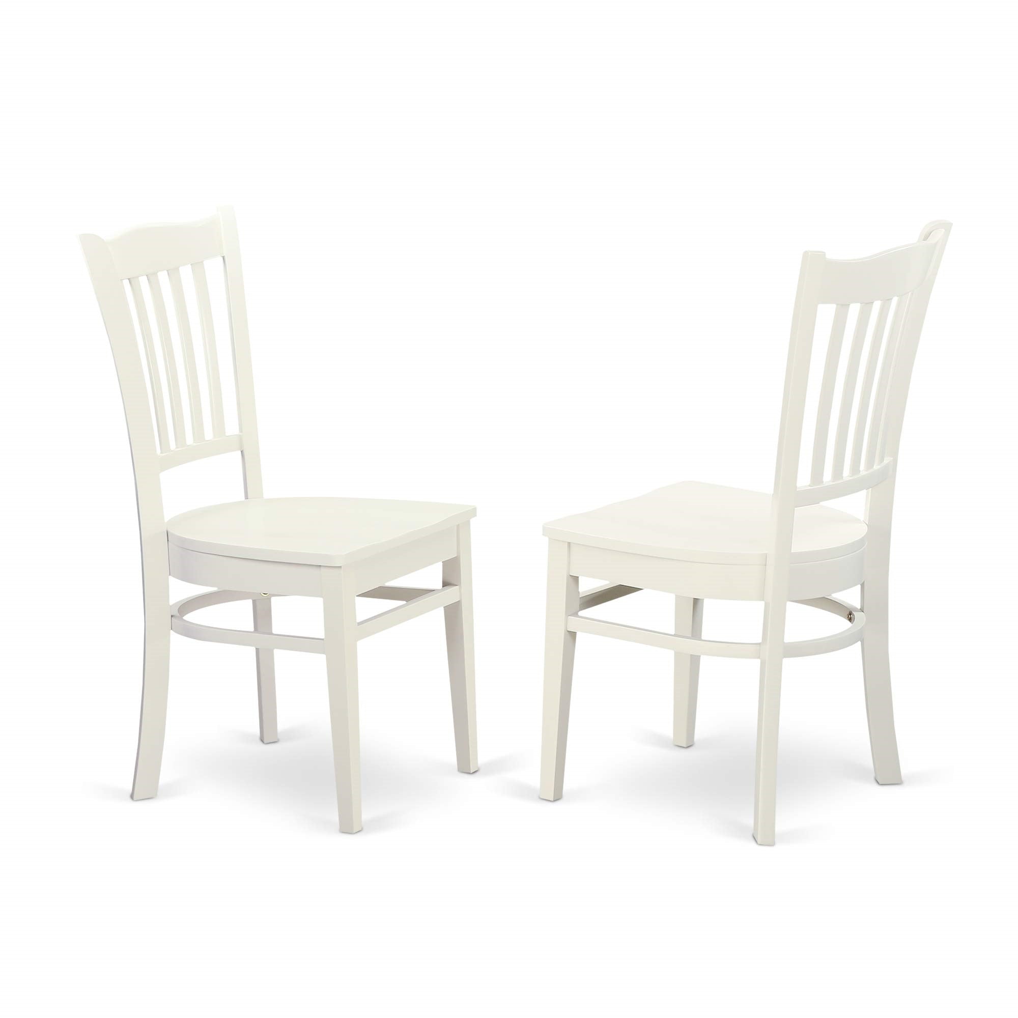 East West Furniture ANGR5-LWH-W 5 Piece Dining Table Set for 4 Includes a Round Kitchen Table with Pedestal and 4 Dining Room Chairs, 36x36 Inch, Linen White