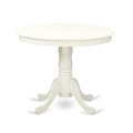 ANIP5-LWH-W 5 Pc Kitchen table set with a Dining Table and 4 Wood Seat Kitchen Chairs in Linen White