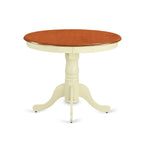 East West Furniture ANKE3-WHI-W 3 Piece Dining Room Table Set Contains a Round Kitchen Table with Pedestal and 2 Dining Chairs, 36x36 Inch, Buttermilk & Cherry