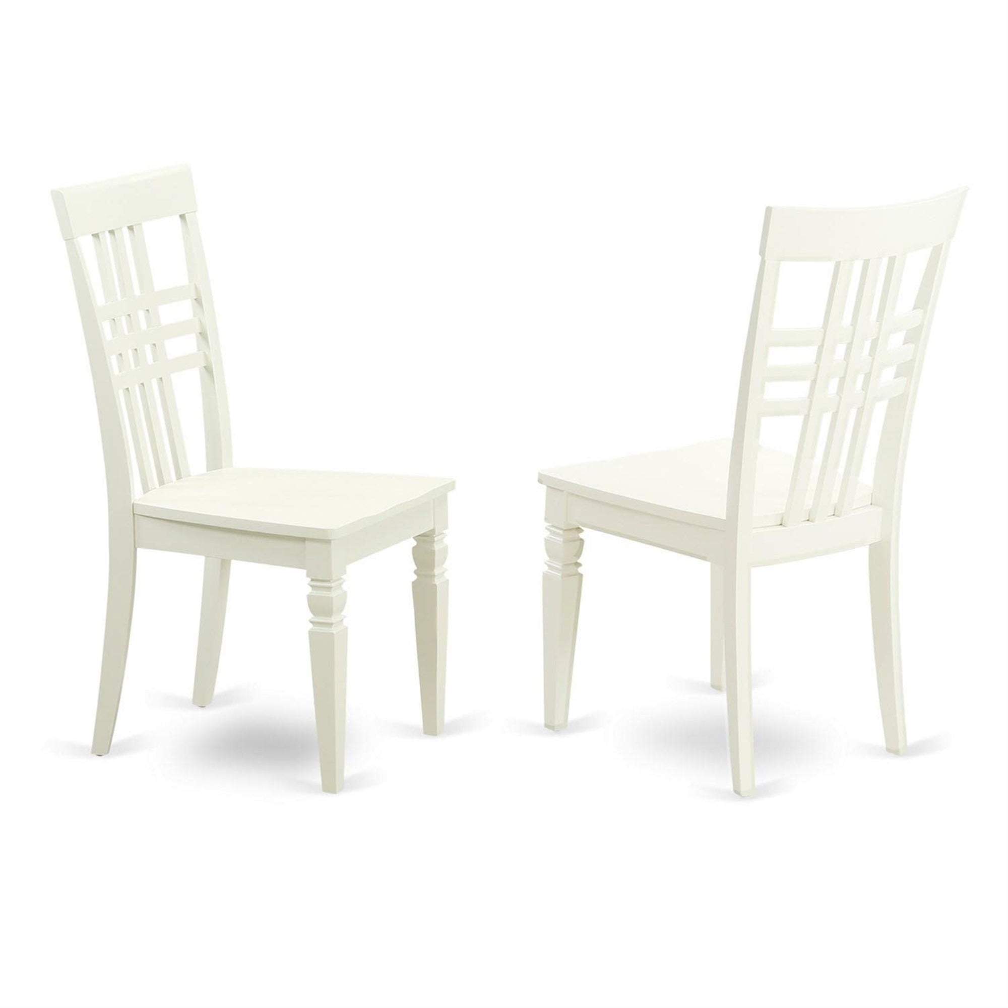 East West Furniture ANLG3-LWH-W 3 Piece Dining Table Set for Small Spaces Contains a Round Kitchen Table with Pedestal and 2 Dining Chairs, 36x36 Inch, Linen White