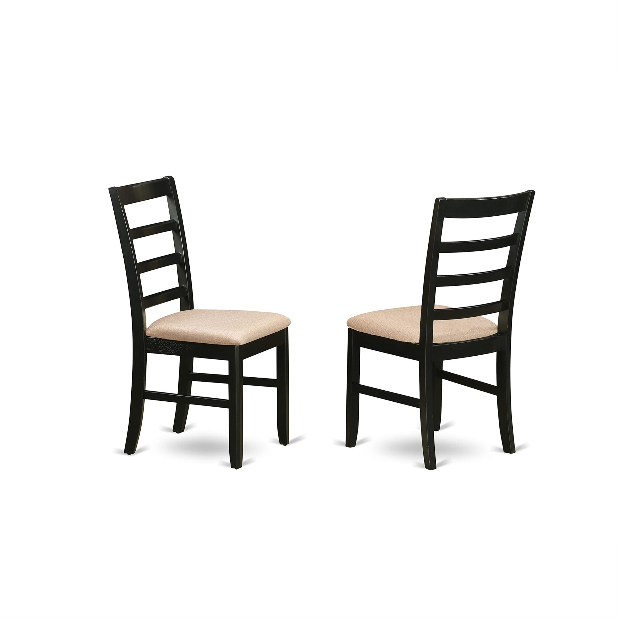 East West Furniture ANPF5-CAP-C 5 Piece Dining Set Includes a Round Kitchen Table with Pedestal and 4 Linen Fabric Upholstered Dining Chairs, 36x36 Inch, Cappuccino