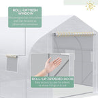 Greenhouse w/ White PE Cover and Heavy Duty Steel Frame 11.5' x 10' x 6.5'