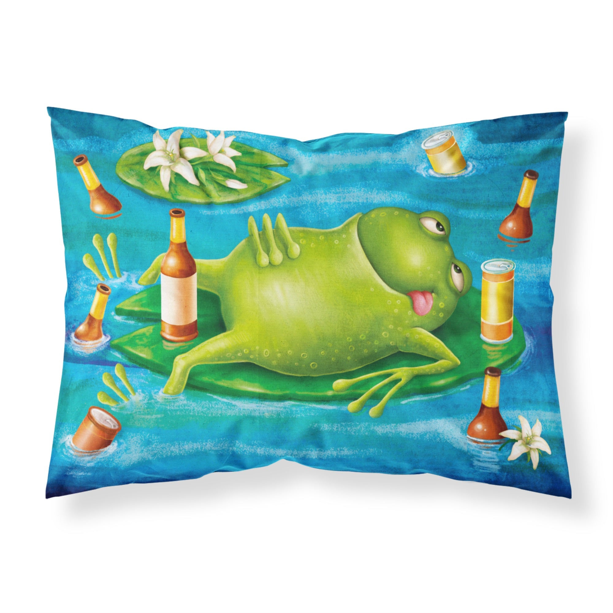'Caroline'S Treasures Frog Drinking Beer Fabric Standard Pillowcase Aph0093Pillowcase, Multicolor'