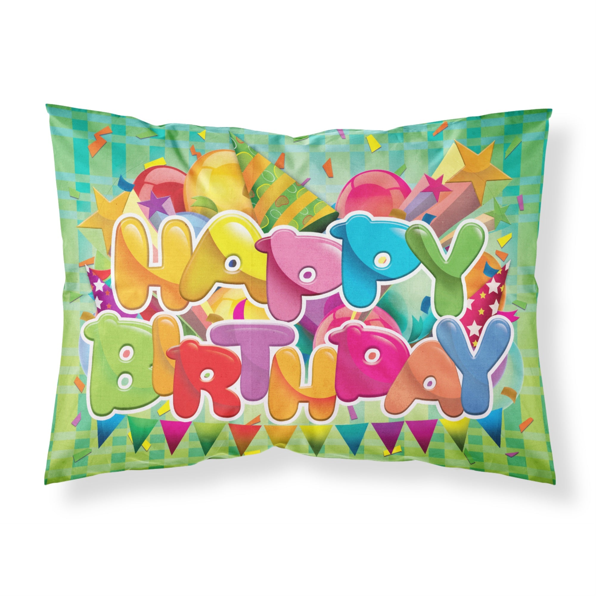 'Caroline'S Treasures Happy Birthday Fabric Standard Pillowcase Aph8872Pillowcase, Multicolor'