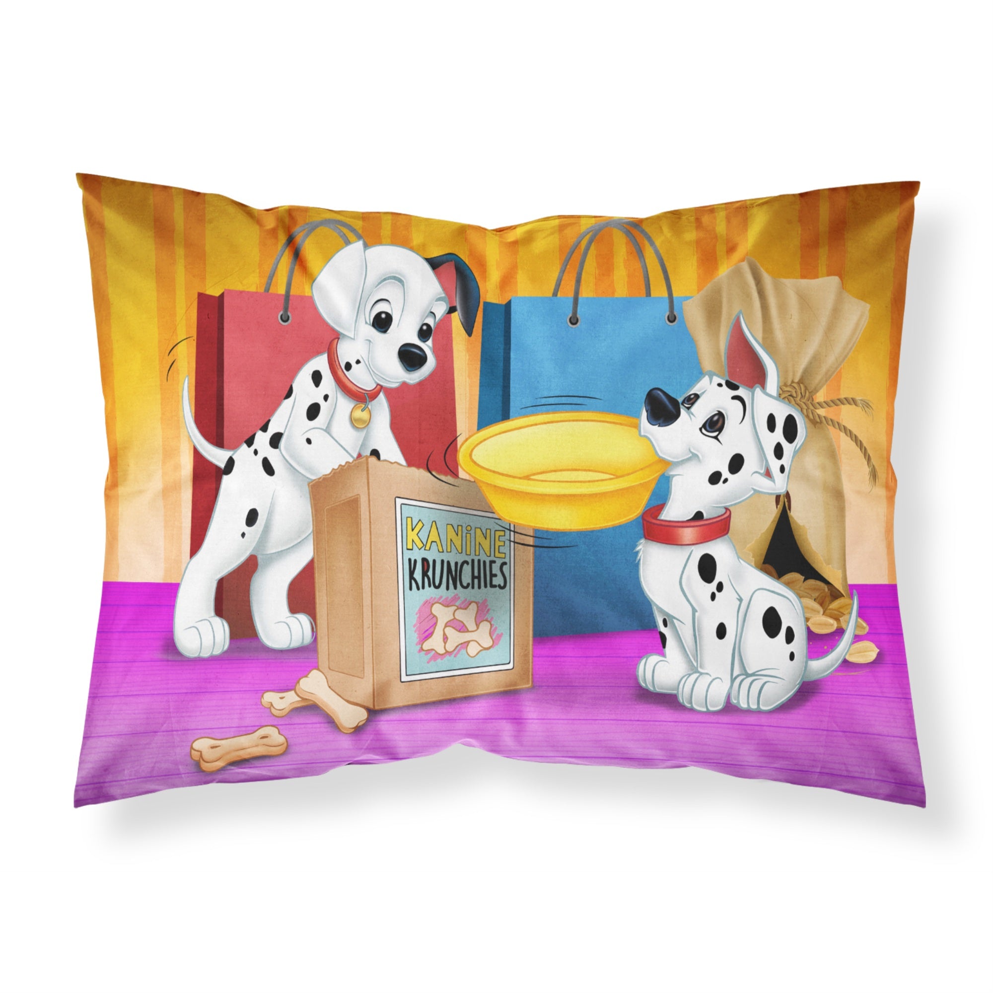 'Caroline'S Treasures ''Dalmatians Snack Time'' Printed, Polyester Envelope Closure Pillowcase, Standard, Multicolor'