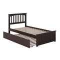 Mission Twin Extra Long Bed with Matching Footboard and Twin Extra Long Trundle in Espresso