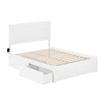 AFI Canyon Full Wood Platform Bed with Footboard & 2 Storage Drawers in White