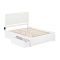 AFI Canyon Queen Wood Platform Bed with Footboard & 2 Storage Drawers in White