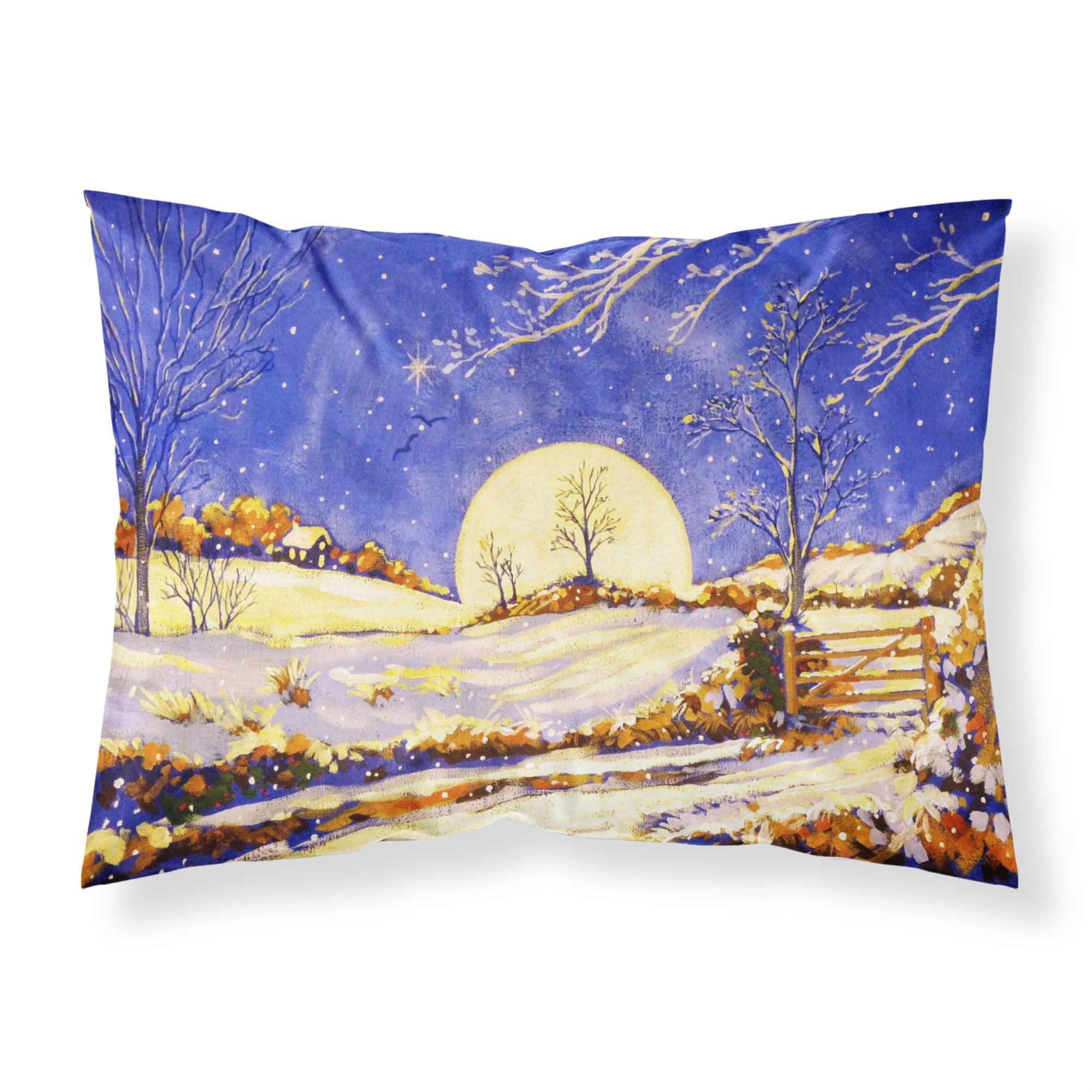 'Caroline'S Treasures Winter Moonrise By Roy Avis Fabric Standard Pillowcase Ara0139Pillowcase, Multicolor'
