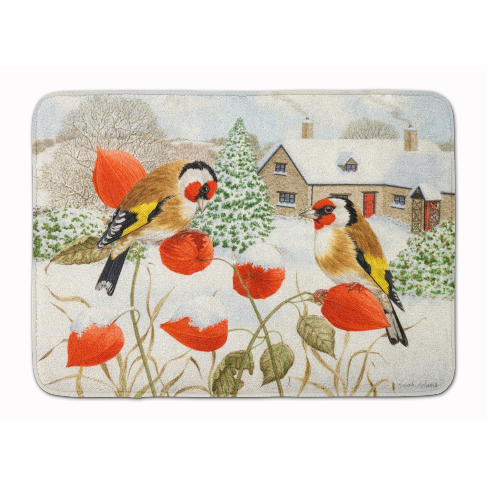 Carolines Treasures European Goldfinches Floor Mat, 19 x 27, Multicolor
