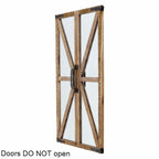 Rustic Vintage Faux Barn Doors Farmhouse Wall Mirror