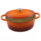 Orange Red Sunbust 7-Quart Enameled Cast Iron Dutch Oven with Lid