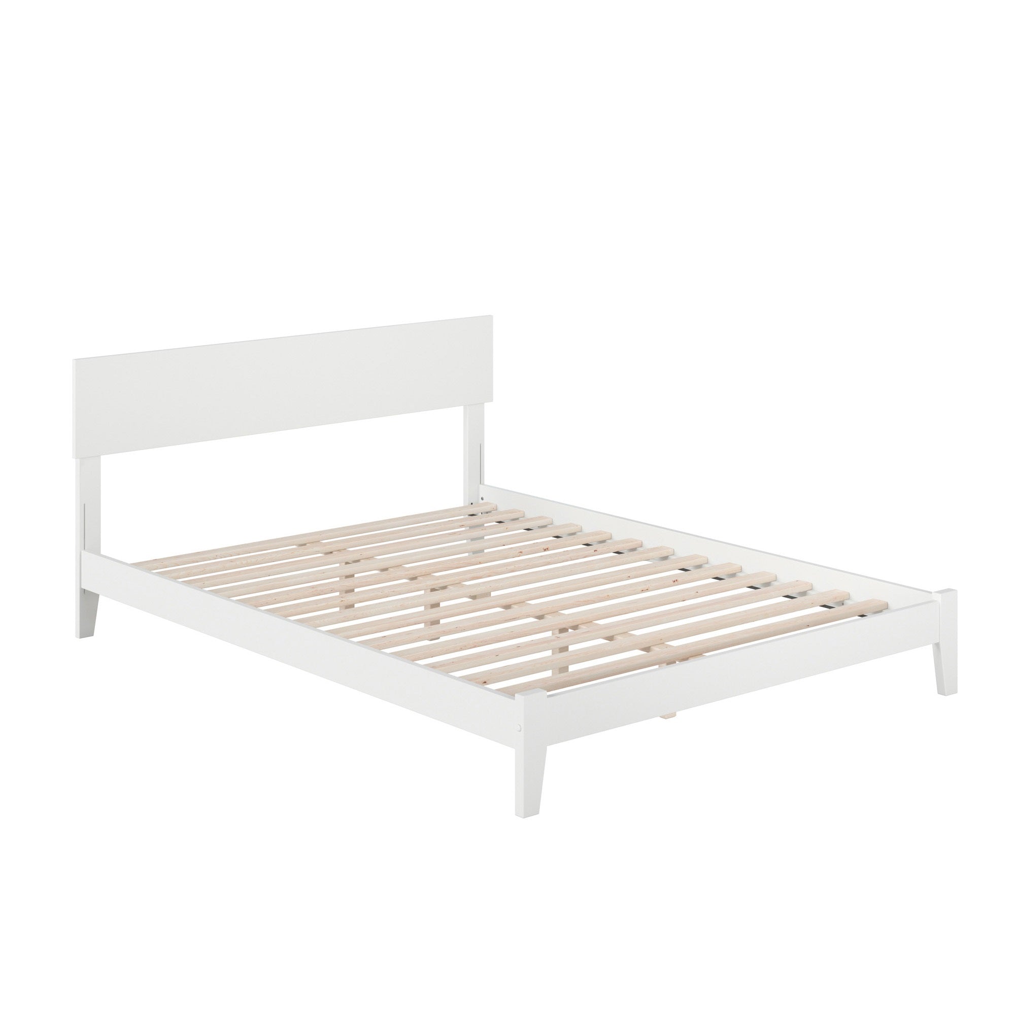 Orlando Queen Low Profile Wood Platform Bed in White