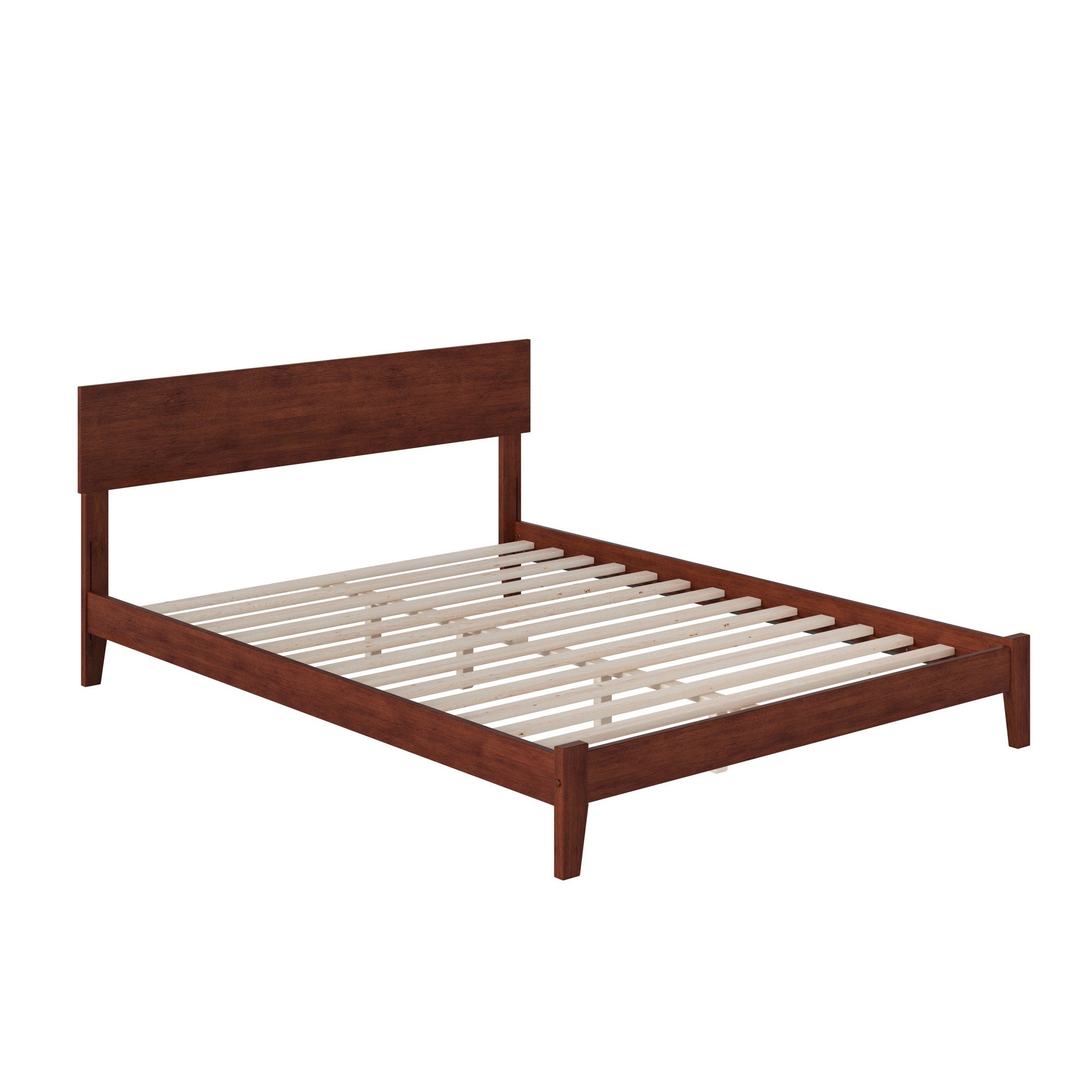 Orlando Queen Low Profile Wood Platform Bed in Walnut