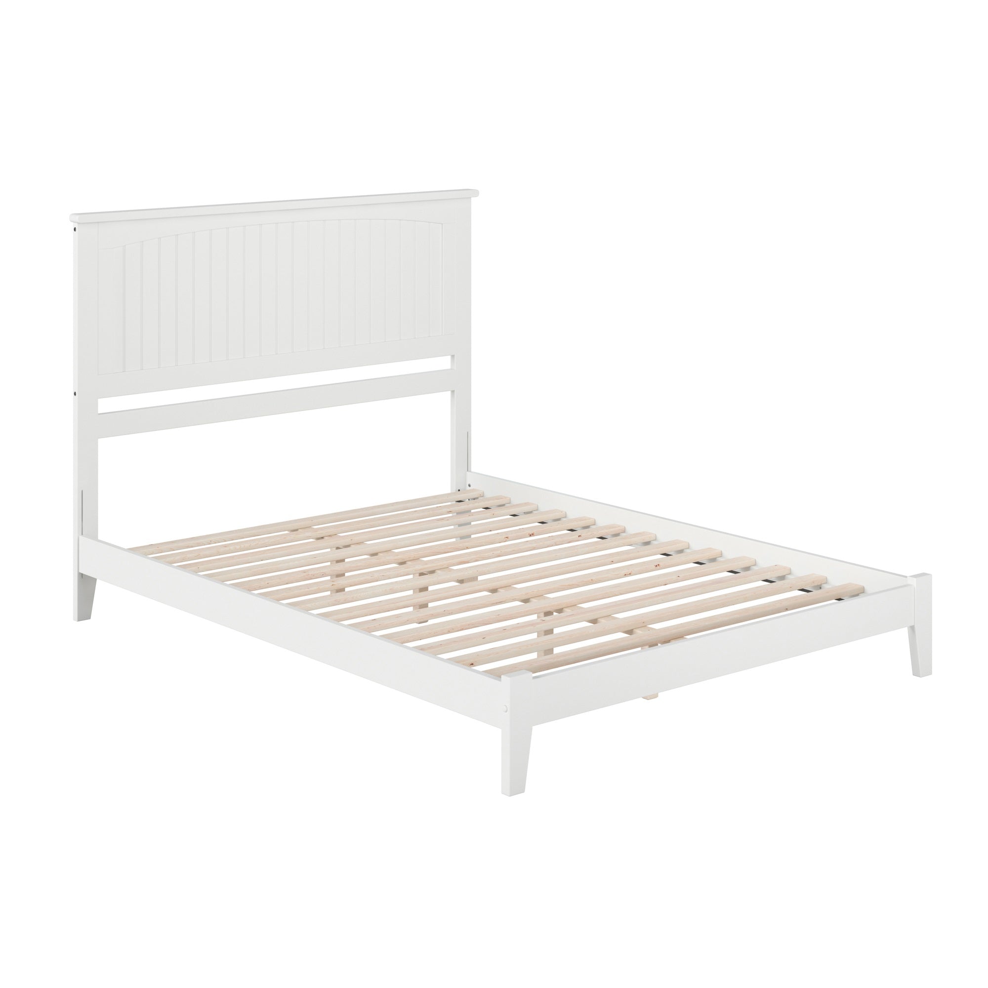 Nantucket Queen Low Profile Wood Platform Bed in White