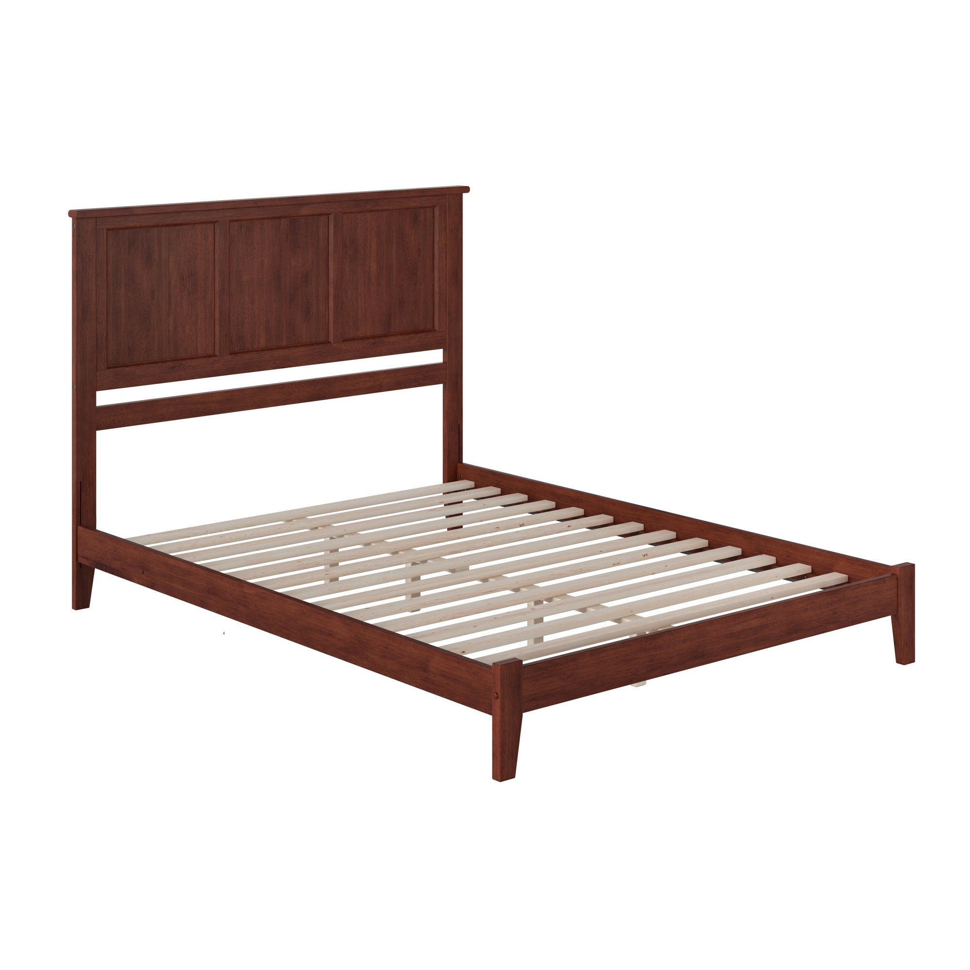 Madison Full Low Profile Wood Platform Bed in Walnut