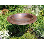 24-inch Diameter Round Copper Plated Brass Large Bird Bath Rimmed Bowl Birdbath
