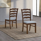 ACTU Farmhouse Dining Table Set with Upholstered Chairs for 4–6