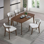ACTU Scandinavian Dining Table Set with Upholstered Chairs for Small Spaces (Seats 4–6)