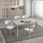 ACTU Scandinavian Dining Table Set with Upholstered Chairs for Small Spaces (Seats 4–6)