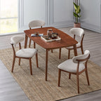 ACTU Scandinavian Dining Table Set with Upholstered Chairs for Small Spaces (Seats 4–6)