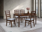 ACTU Farmhouse Dining Table Set with Upholstered Chairs for 4–6